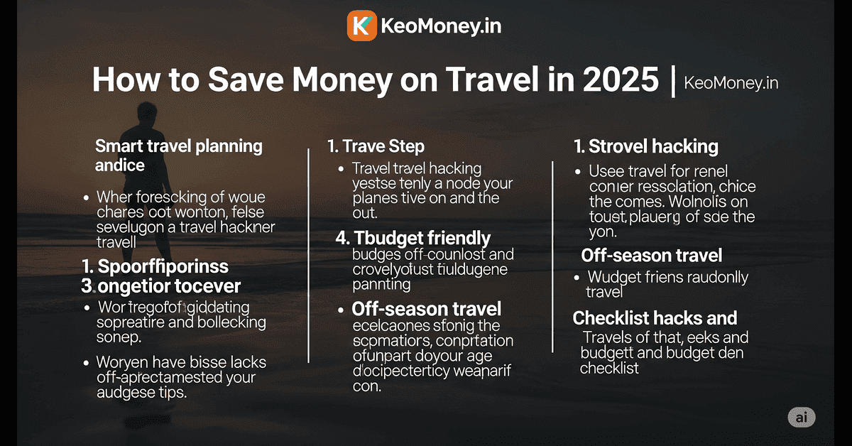 How to save money on travel in 2025 | KeoMoney.in